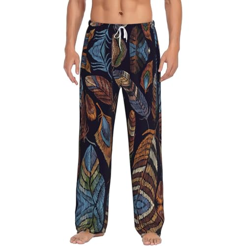 Pantalon de pyjama plumes de paon pour des soirées cocooning