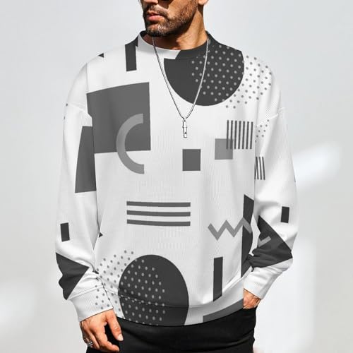 Mens Geometric Crewneck Sweater Mens Crew Neck Sweaters Long Sleeve Funny Men's Pullover2