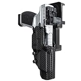 Maxtor Tactical Alloy Competition Holster OWB Fits Canik SFX Rival-S (Black - Carbon Fiber, Left Handed) Outside The Waistband Carry Gun Holster Kydex American Made OWB Aluminum Belt Attachment