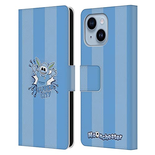 Manchester City étui portefeuille en cuir iPhone 14 Plus Head Case Designs Super Moochester