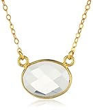Gold-Plated and Gemstone Pendant Necklace, 18