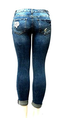 Jack David Rue21 Juniors Plus Womens Army Camouflage/Blue Denim Jeans Stretch Skinny Ripped Distressed Jean Pants2