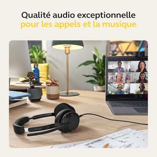 Micro-casque Jabra Evolve2 50 filaire stéréo noir avec réduction de bruit et ANC - 5