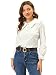 Allegra K Donna Camicia Tinta Unita a Maniche Lunghe a Sbuffo Polsini Elastici con Balze Colletto da Bambola Camicetta Mezza Abbottonatura Elegante Bianca M