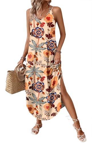 Image of WIHOLL Summer Dresses for Women 2026 Maxi Dress Boho Halter Dress Sundresses Beach Vacation Clothes Travel Outfits