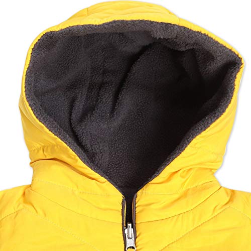Image of THE ORIGNAL CHERRY CRUMBLE CALIFORNIA Unisex Cherry Crumble Boy'S Colorblock Quilted Hooded Reversible Jacket Regular (Ctws-Jckt-5638Yl Yellow 8-9 Years)