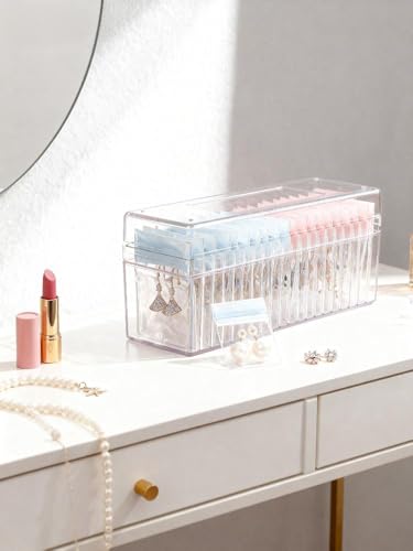 ProttyLife Acrylic Jewelry Box Organizer 2-Pack Clear Jewelry Organizer and Storage with 50 PVC Anti-Oxidizing Zipper Bags Travel Jewelry Case for Earring/Ring/Necklace Organizer Women & Girls Gift - Image 6