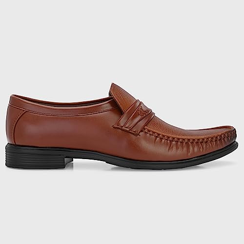 Image of Centrino Men's Moccasin Formal Shoe |Stylish & Comfortable Slip-On Shoes for Casual |Premium Slip-On Loafers | Leather Comfort Moccasin Every day wear |Versatile, Durable & Fashionable Footwear (6433)