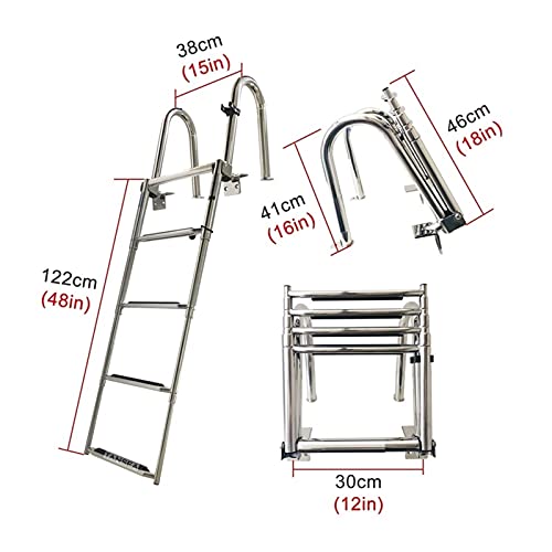 Escalera telescópica 4 escalones para piscina con barandal miniatura 3