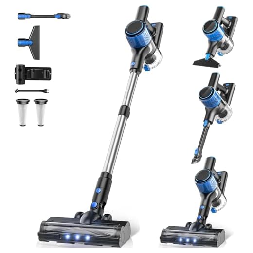 Cordless Vacuum Cleaner, 8 in 1 Powerful Suction Lightweight Vacuum Cleaner for Home, LED Display, 3 Suction Modes, 45Mins Detachable Battery Vacuum for Hard Floor Carpet Pet Hair