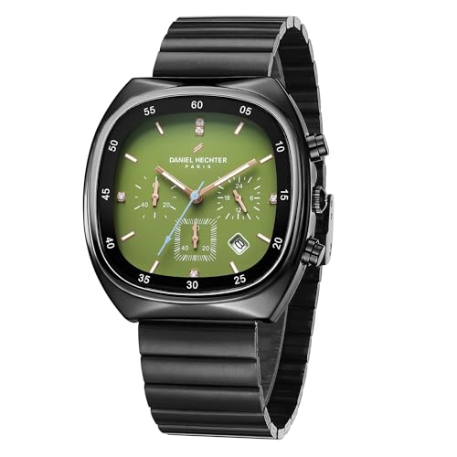Daniel Hechter Paris Bercy Collection Modern Chronograph Watch for Men with Square Dial and Stainless Steel Strap