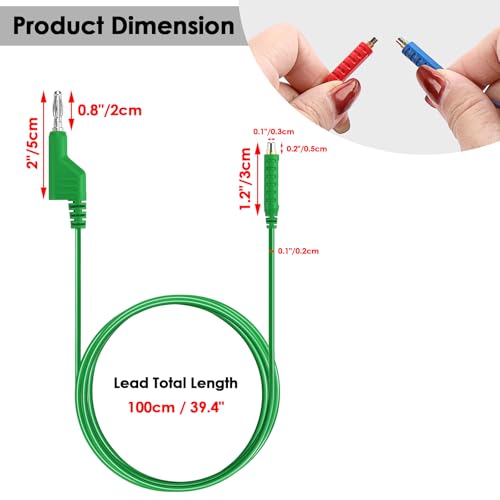 Image of Sumnacon 4mm Banana Plug to Magnetic Jumper Wires 5 Pcs Silicone Soft Flexible Magnetic Jumper Test Leads for Testing 30VAC 5A 20AWG Jumper Test Wires for HVAC,Thermostats,Sensors,Multimeter