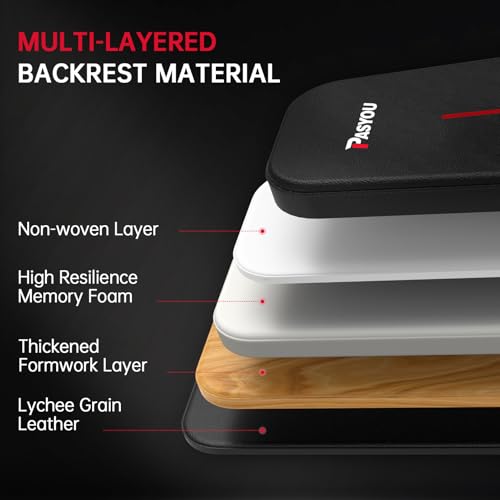 PASYOU Weight Bench Foldable Adjustable Strength Fitness Decline Incline and Flat Bench Press for Gym, Workout and Exercise,Black - Image 4