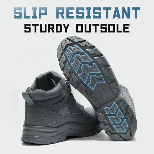 Image of Furuian Steel Toe Boots for Men Women Lightweight Work Boots Pioneer Series | ASTM Certificated Safety Shoes, Width Option, Non Slip Rubber Sole, Comfortable Work Shoes for Construction, Warehouse, Yard