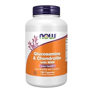 NOW Foods Supplements, Glucosamine & Chondroitin with MSM, Joint Health, Mobility and Comfort*, 180 Veg Capsules