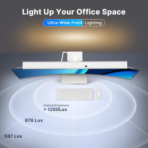 Image of Syrinx Monitor Light Bar for Home Office & Gaming, Eye-Caring Computer Monitor Lamp, No Glare Screen Light, CRI95+, Stepless Brightness & Color Temp Adjustment, USB Powered, for Flat & Curved Monitors