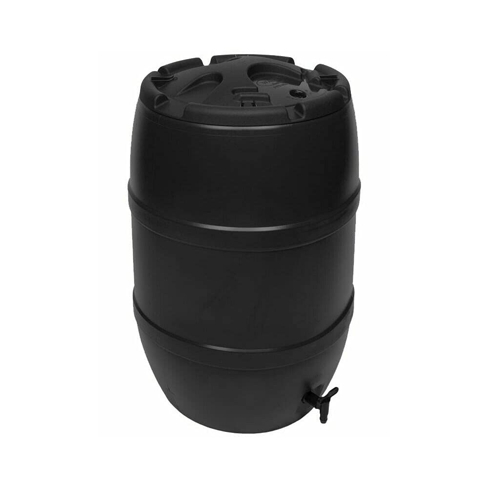120L Black Standard Water Butt, Rain Barrel Water Collection, Including Lockable Lid and Easy Twist Tap (Stand Not Included)