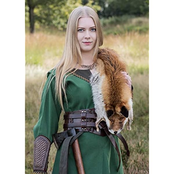 Battle-Merchant - Vestido Medieval Jona de Manga Larga - Ropa de Estilo Vikingo para Larp - Algodón