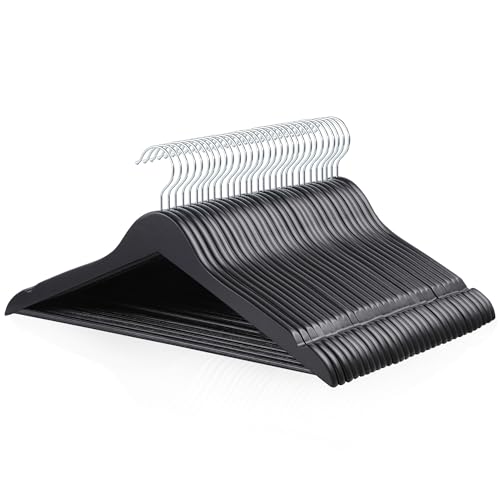 Amazon Basics Wood Suit Clothes Hangers, 30-Pack, Black