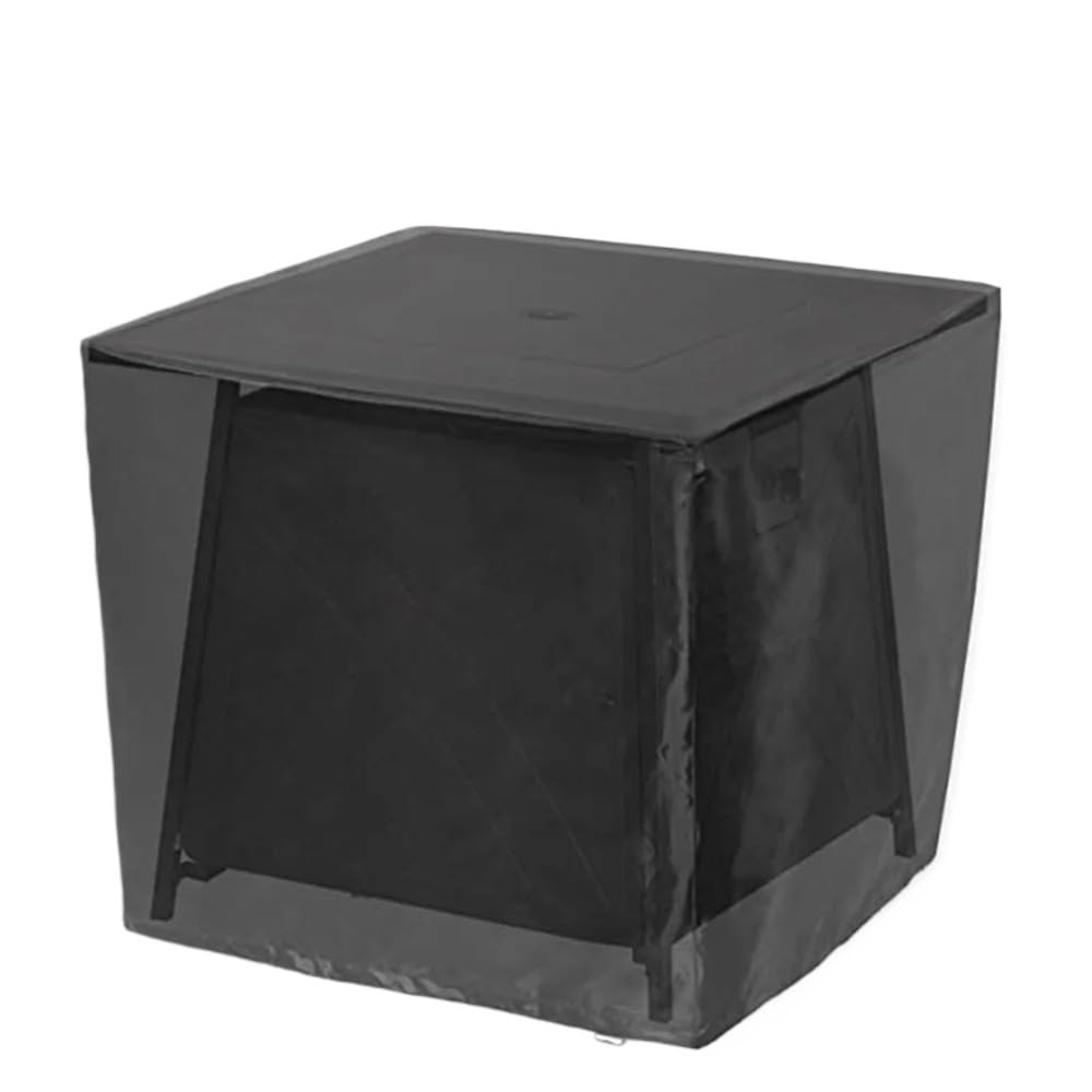 Fire Pit Cover Round Fire Pit Cover, Firepit Square Waterproof Fireplace Column Covers Outdoor Furniture(Black,90x90x90cm)