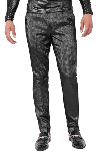 Barabas Men's Solid Color Shiny Textured Luxury Chino Pants 2cp3105
