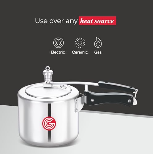 Image of Globe Kiwi 2 Litre Aluminium Inner Lid Pressure Cooker (Silver) - BIS Certified And ISI Certified |5 Years Warranty
