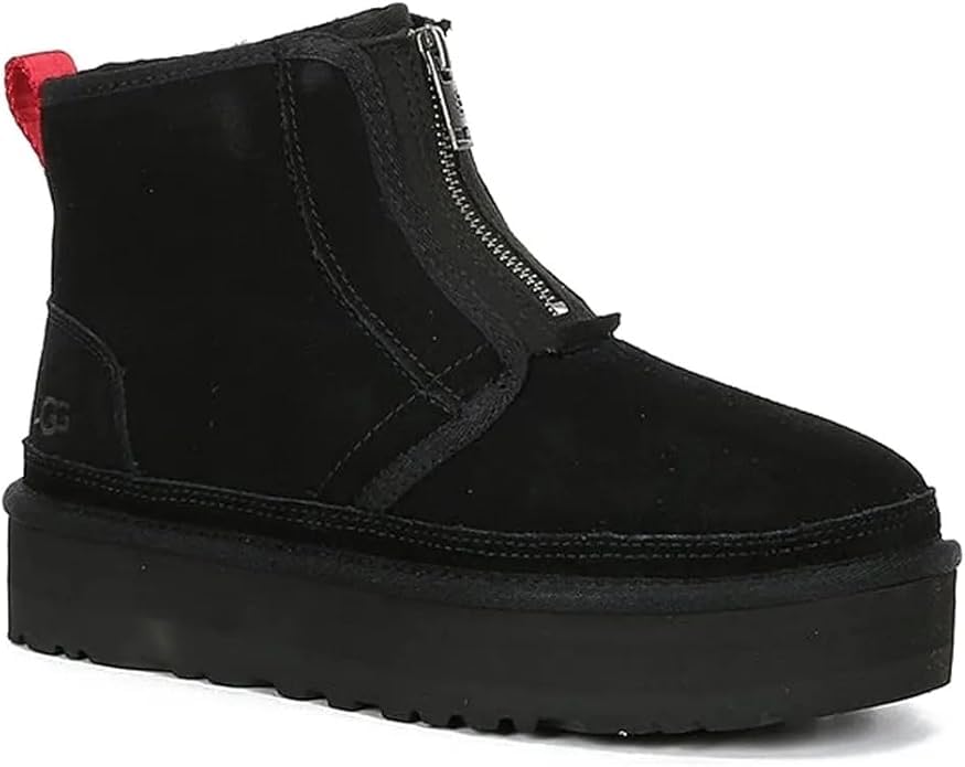 UGG Womens Neumel Platform Zip Boot Black Size 12
