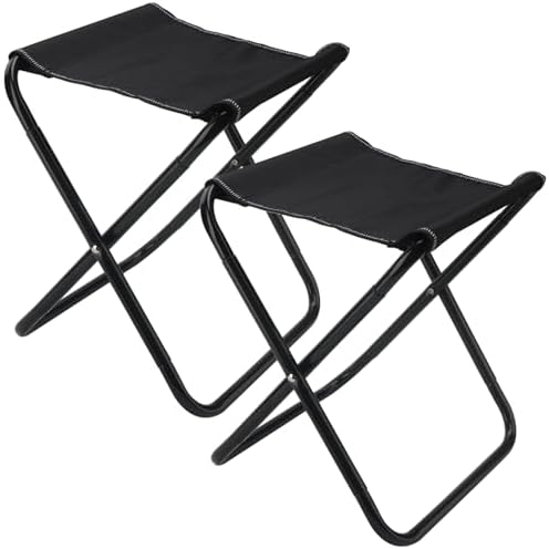 DAKFOOK 2 Pcs Camping Stools, Portable Folding Fishing Stool with Carry