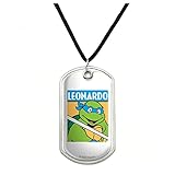 GRAPHICS & MORE Teenage Mutant Ninja Turtles Leonardo Military Dog Tag Pendant Necklace with Cord