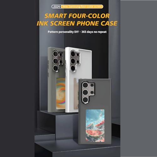 Image of Smart E-Ink NFC Compatible with Samsung Galaxy S25 Ultra | Custom Image Display | NFC Enabled Custom Patterns (Black)
