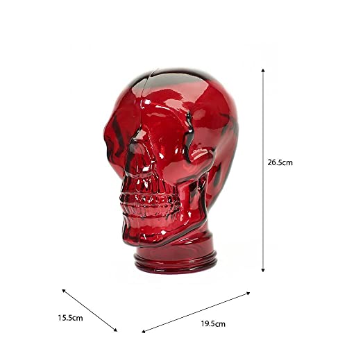 AMP3 Luxury Glass Skull Headphones Stand - RED