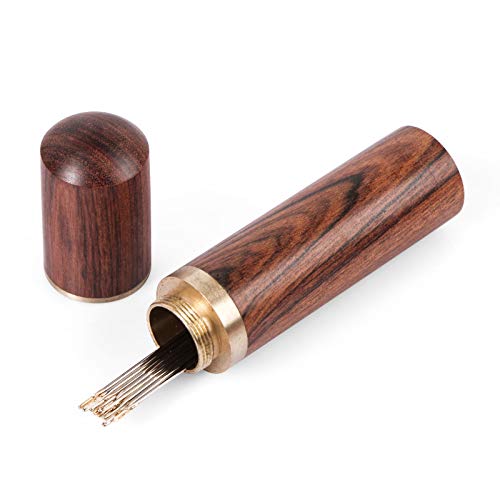 Benbo 2 Pieces Wooden Needle Case Sewing Needle Tubes Toothpick Storage Box Wood Needle Holder For Sewing Embroidery Hand Crafts #TOP3