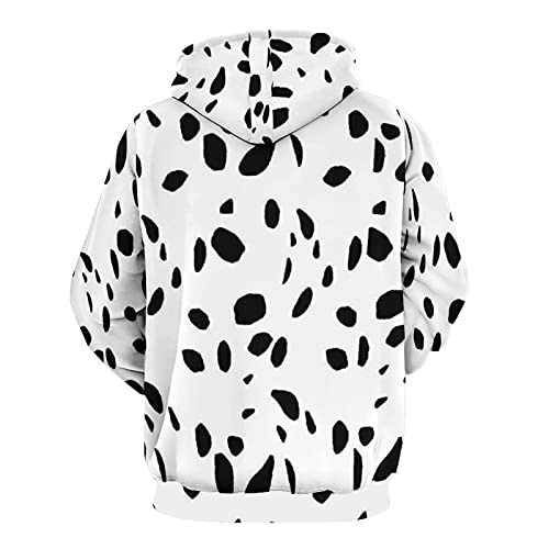 BAIKUTOUAN Dalmatian Print Unisex Hoodies Printed Pullover Casual Long Sleeve Hooded Sweatshirt2