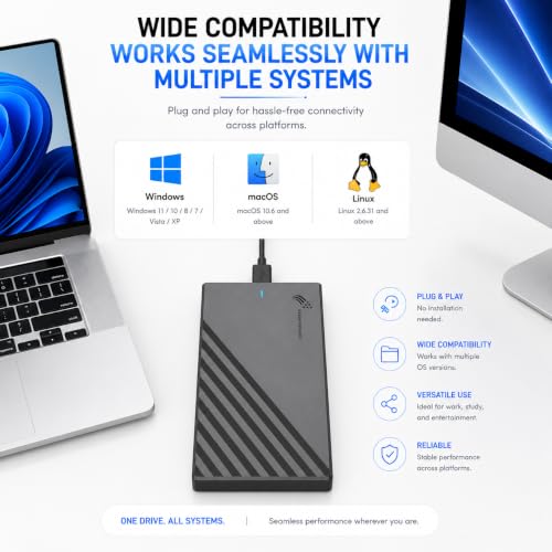 Image of External Hard Disk - Portable USB 3.0 HDD, High-Speed Data Transfer, Plug & Play, Compatible with Windows, Mac, Linux, PS5 | Slim & Shockproof, 1 Year Warranty (320.0, GB)