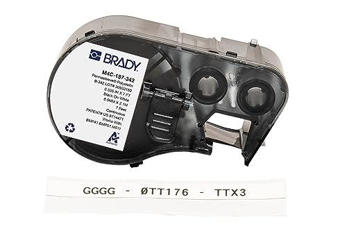 Ruban d'étiquettes Brady polyoléfine thermorétractable noir sur blanc M511