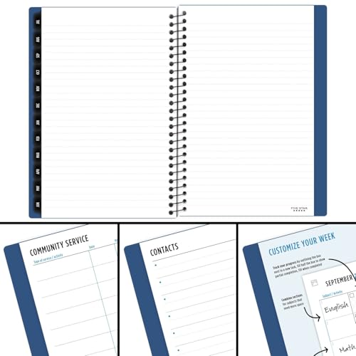 Image of Five Star Planner 2025-2026 Academic, Weekly & Monthly Advance Student Planner + Study App, 5-1 /2 inch x 8-1 /2 inch, Small, Pacific Blue (CAW45920)