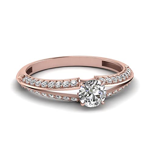 Bague de fiançailles ajustable du 47 au 70 en or rose avec diamants