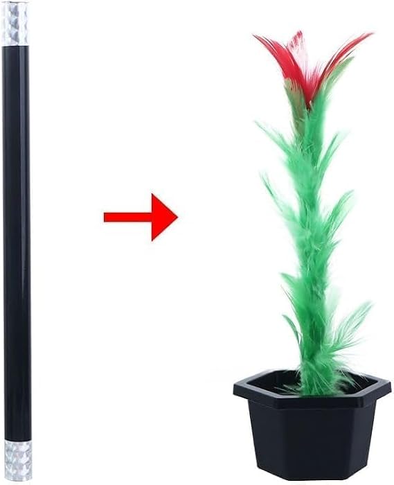 1set Black Magic Wand to Flower for Boys Playing Toys Magic Trick Wand Magicians Tricks Toys Close-up Magic Prop Magic Flower Stick Magic Kits and Accessories Games
