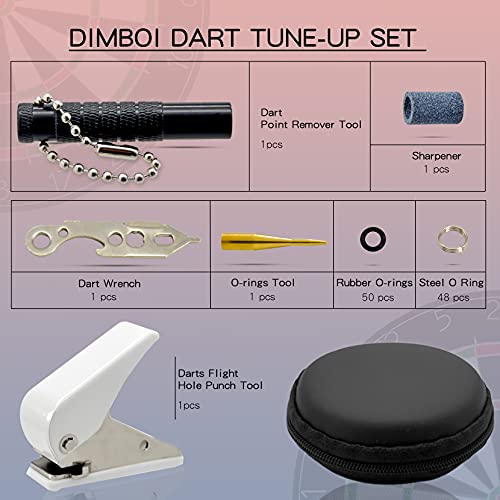 Dart Accessory Kit For Soft Tip And Steel Tip With Dart Rubber O Ring, Dart Sharpener, Dart Wrench Tool, Shaft And Dart Point Remover Tool, Dart Flight Punch Tool, Dart And Accessories Set #TOP1