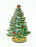 EWALAMI: Mini ÁRBOL DE Navidad EN Madera. Adornos Y Regalos NAVIDEÑOS para DESPACHO, Escritorio, SOBREMESA EN Madera DM, Tarjeta Regalo FELICITACION, ARBOLITO NAVIDEÑO (ARBOL Navidad Vector)