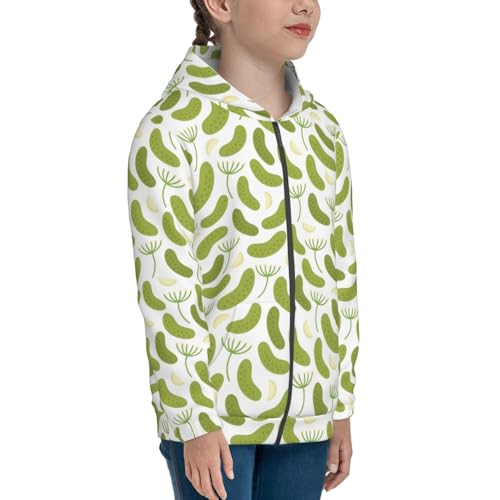 Pickled Cucumbers Kid Hoodies Boys Zip Up Sweatshirts Girls Pullover with Pocket4