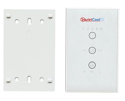 Miniatura 2 de Quietcool Kit de control inalámbrico para ventilador de toda la casa, no requiere cableado duro para interruptor de pared, capacidad de tres