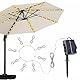 Solar-LED-beleuchteter Terrassenschirm, solarbetriebene Sonnenschirm-Lichter, Garten-Sonnenschirm, Lichtleiste, farbiges Licht für Terrasse, Strand (warmweiß)