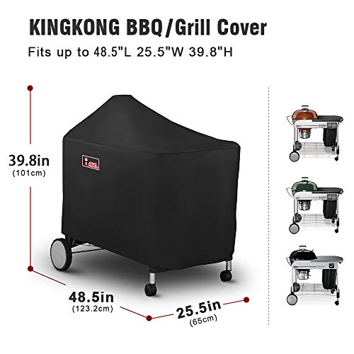 Kingkong 7152 Grill Cover For Weber Performer Charcoal Grills, 22-Inch (Compared To Weber 7152) Including Stainless Steel Brush And Tongs #TOP1
