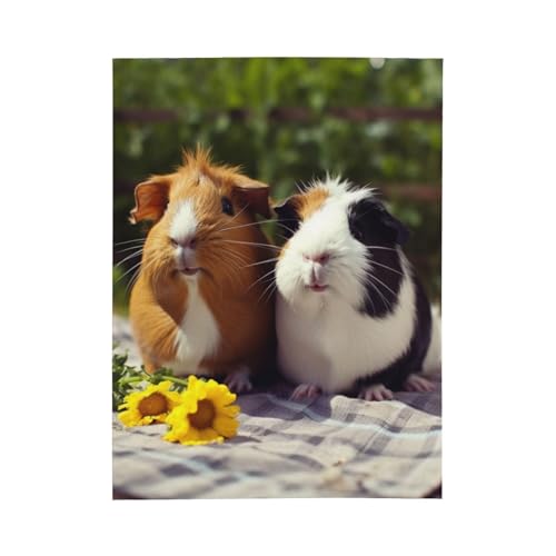 Couverture polaire douce cochon d'Inde plaid chaud lit - 3