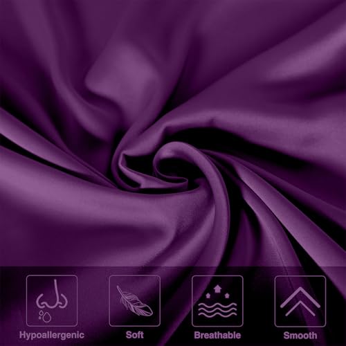Mulberry Silk Pillowcase with Hidden Zipper,Standard Size Purple - image 8