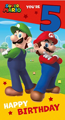 5th Birthday Card Super Mario Brothers Age 5 Birthday cards