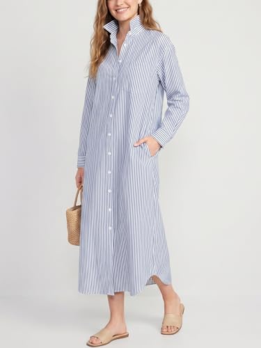 Image of Kuraki Women's Casual Print Button Front Maxi Shirt Dress