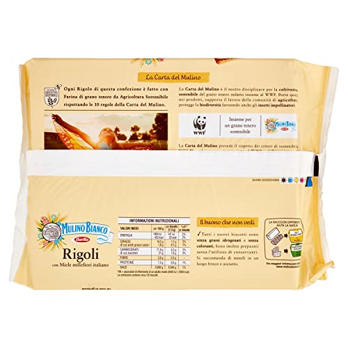 Mulino Bianco Biscotti Frollini Rigoli con Miele Millefiori Italiano, Senza Olio di Palma, 1 Kg - Immagine 2