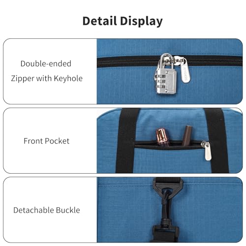 Image of Small Gym Bag Carry On Bag - 12 in Mini Duffle Bag Lightweight for Overnight Travel - Blue